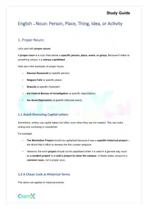 English - Noun Person, Place, Thing, Idea, or Acti