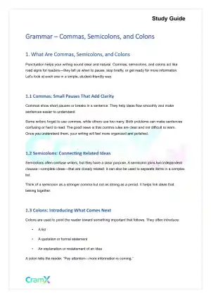 Grammar - Commas, Semicolons, and Colons