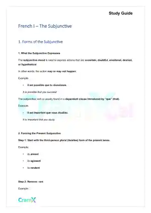 French I - The Subjunctive