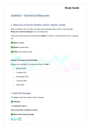 Statistics - Numerical Measures
