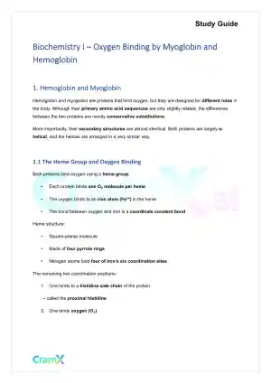 Biochemistry I - Oxygen Binding by Myoglobin and Hemoglobin