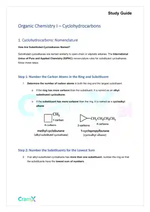 Organic Chemistry I - Cyclohydrocarbons