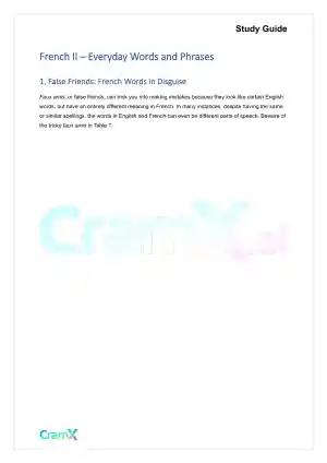 French II – Everyday Words and Phrases