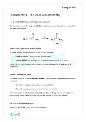 Biochemistry I - The Scope of Biochemistry