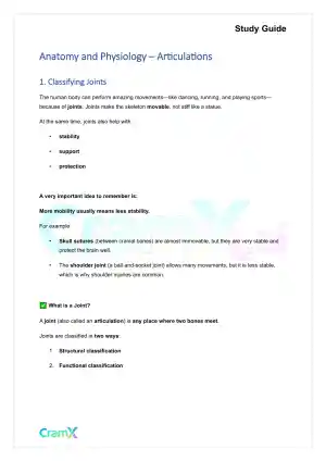 Anatomy and Physiology - Articulations