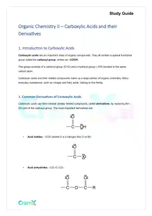Organic Chemistry II - Carboxylic Acids and their Derivatives