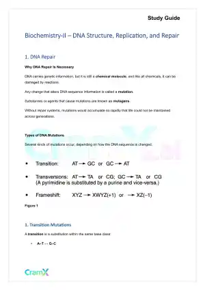 Biochemistry-II - DNA Structure, Replication, and Repair