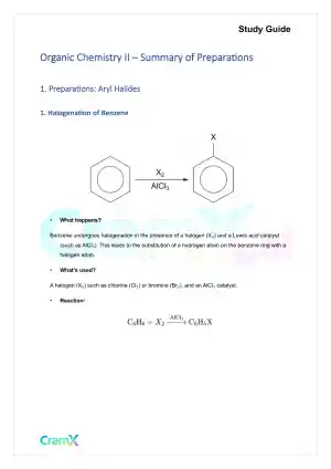 Organic Chemistry II - Summary of Preparations