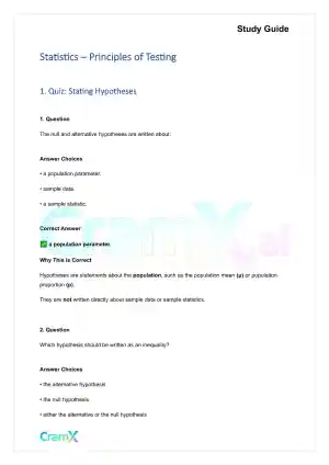 Statistics - Principles of Testing