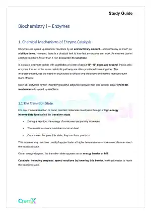 Biochemistry I - Enzymes