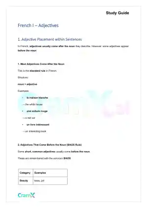 French I - Adjectives