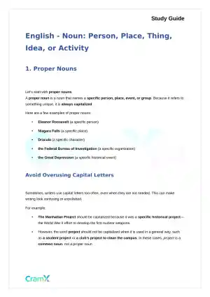 English  - Noun Person, Place, Thing, Idea, or Act