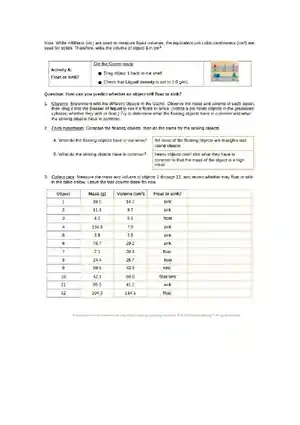 Exploring Density Measuring Mass and Volume of Obj