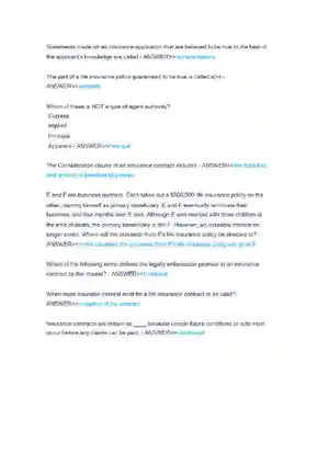 Texas Life and Health Insurance Exam 150 Questions