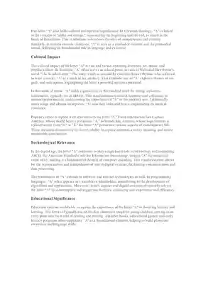 The Significance and Versatility of the Letter A