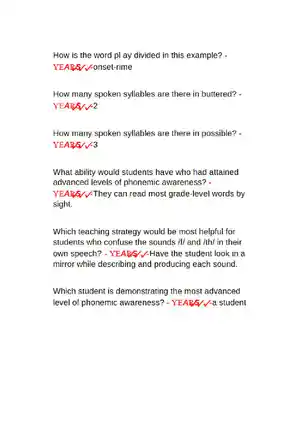 LETRS Unit 2 Assessment Questions and Answers