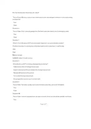 Essential Pre-Test for Antiterrorism Awareness Tra