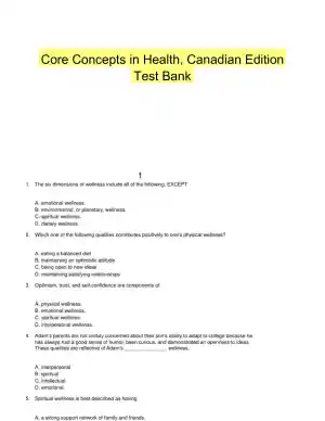 Core Concepts in Health, Canadian Edition Test Bank