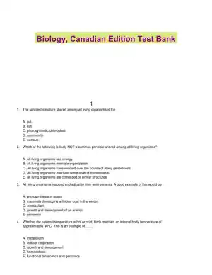 Biology, Canadian Edition Test Bank
