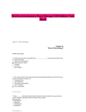 Stern's Introductory Plant Biology 12th Edition Test Bank