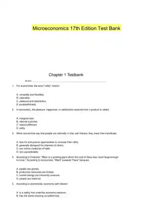 Microeconomics 17th Edition Test Bank