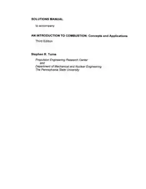 Solution Manual For An Introduction To Combustion: Concepts And Applications, 3rd Edition