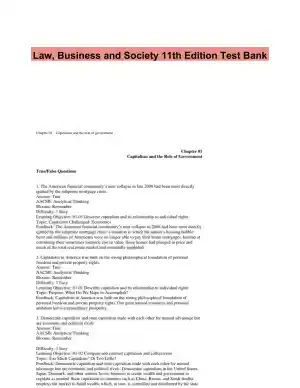 Law, Business and Society 11th Edition Test Bank