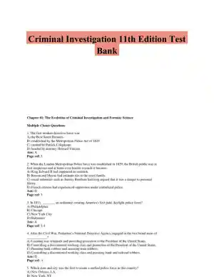 Criminal Investigation 11th Edition Test Bank