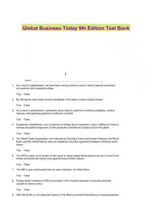 Global Business Today 9th Edition Test Bank