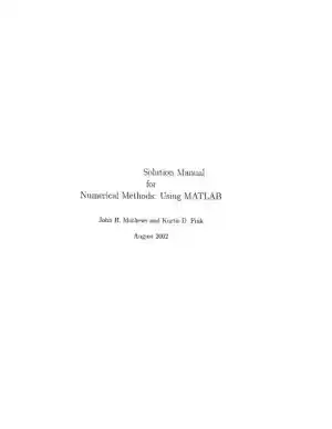 Solution Manual For Numerical Methods Using Matlab, 4th Edition