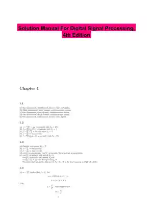 Solution Manual For Digital Signal Processing, 4th Edition