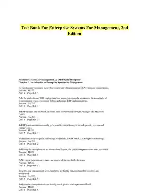 Test Bank For Enterprise Systems For Management, 2nd Edition
