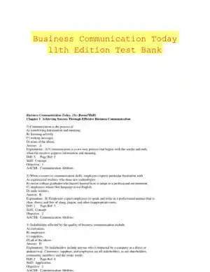 Business Communication Today 11th Edition Test Bank