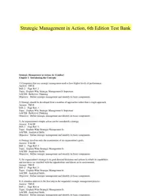 Strategic Management in Action, 6th Edition Test Bank