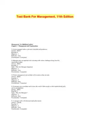 Test Bank For Management, 11th Edition