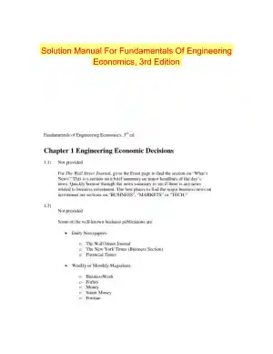 Solution Manual For Fundamentals Of Engineering Economics, 3rd Edition