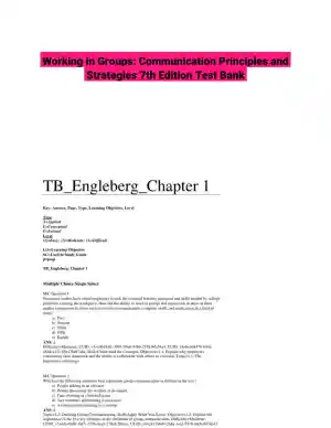 Working in Groups: Communication Principles and Strategies 7th Edition Test Bank