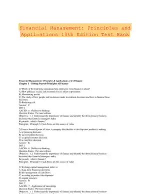 Financial Management: Principles and Applications 13th Edition Test Bank