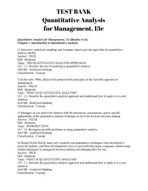 Quantitative Analysis for Management 13th Edition Test Bank
