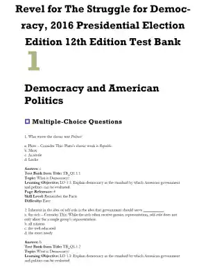 Revel for The Struggle for Democracy, 2016 Presidential Election Edition 12th Edition Test Bank