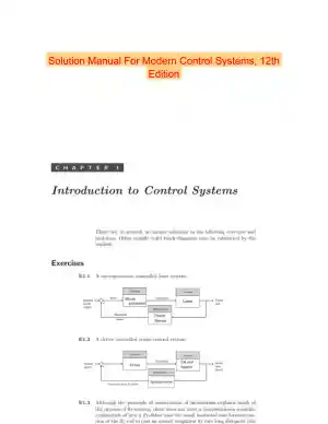 Solution Manual For Modern Control Systems, 12th Edition