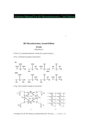 Solution Manual For Rf Microelectronics, 2nd Edition
