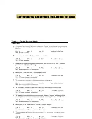 Contemporary Accounting 8th Edition Test Bank