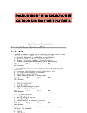 Recruitment and Selection in Canada 6th Edition Test Bank