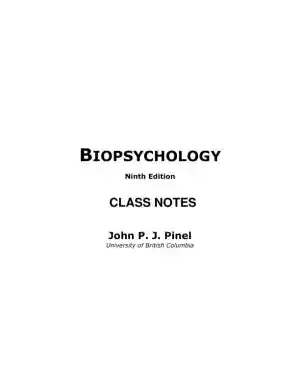 Lecture Notes For Biopsychology, 9th Edition