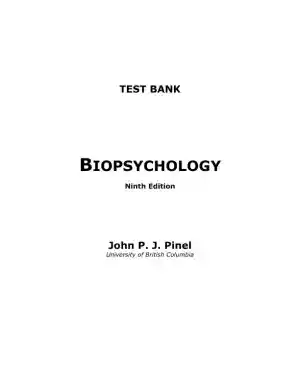 Test Bank For Biopsychology, 9th Edition