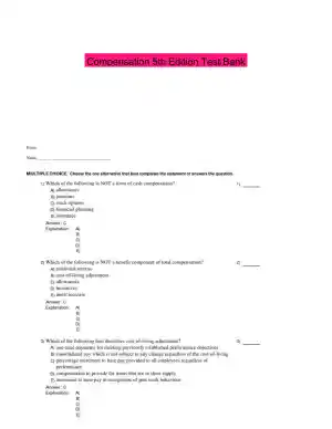 Compensation 5th Edition Test Bank