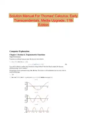 Solution Manual For Thomas' Calculus, Early Transcendentals, Media Upgrade, 11th Edition