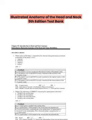 Illustrated Anatomy of the Head and Neck 5th Edition Test Bank