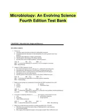 Microbiology: An Evolving Science Fourth Edition Test Bank